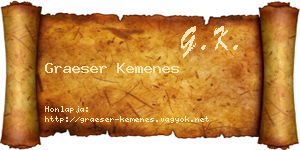 Graeser Kemenes névjegykártya